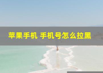 苹果手机 手机号怎么拉黑